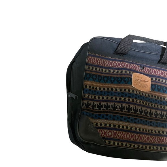 Pendleton Aztec Messenger Bag Wool Blend Laptop Bag Navy Black - Picture 9 of 11